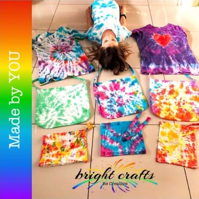 Bright Crafts child with her tie dyes